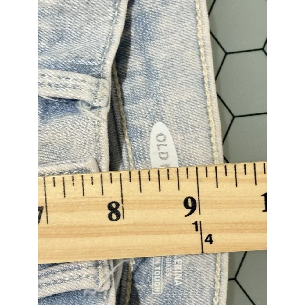 OLD NAVY GIRLS JEANS SIZE 10 BALLERINA JEGGINGS LIGHT WASH DENIM RAW‎ HEM